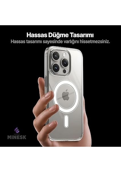 iPhone 13 Için Magsafe ile Uyumlu Şeffaf Kılıf Kristal Berraklığında Materyal Polikarbonat Arka Kısım ve Silikon Kenarlar Wireless Kablosuz Şarj Destekli Kılıf Kapak (13) indirimleri