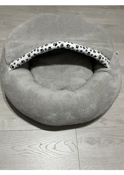 Pet Simit Mağara Yatak Xl - Kedi, Küçük Irk Köpek Yatağı 60X60X18CM Peluş Kumaş modelleri