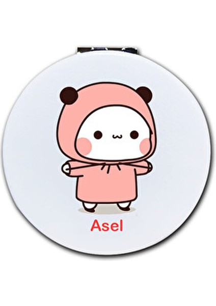 Dudu Bubu Baskılı Ayna 7 cm Çift Taraflı Kapaklı ve Büyüteçli Cep Aynası Sevgiliye Özel