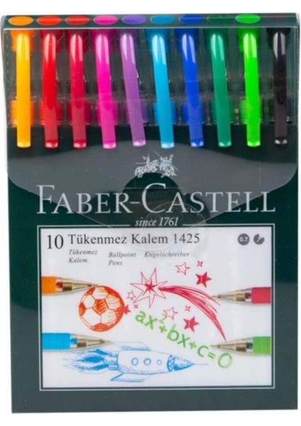 Tükenmez Kalem Seti, 10 Adet, 0.7 mm Uç, Yumuşak Yazım, Ergonomik Tutuş, Renkli Karışık