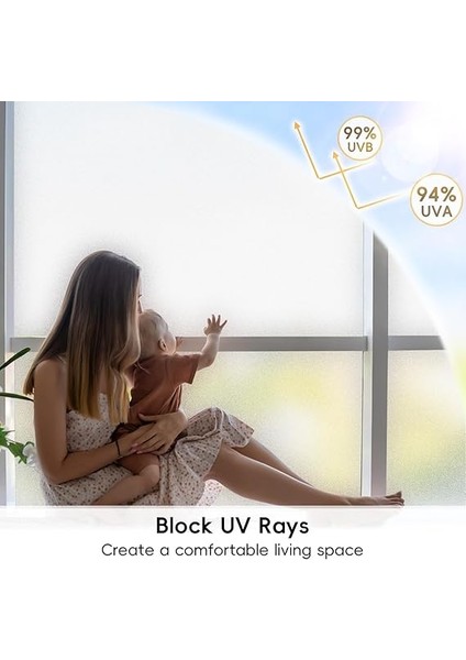 Pencere Gizlilik Filmi, Statik Yapışan Pencere Filmi, Opak Uv Engelleyici Vinil Pencere Filmi, Cam Kapı Banyo Ofis Oturma Odası Için 17,4 x 78,1 cm modelleri