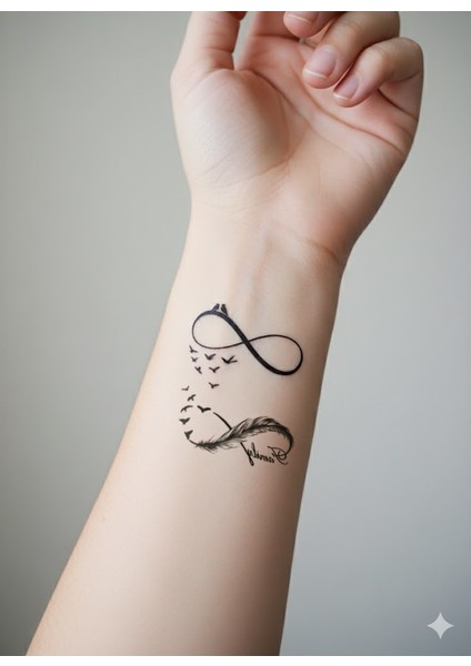 Mini Boy Sonsuzluk Dövmesi Uçan Kuşlar Dövme fiyatları