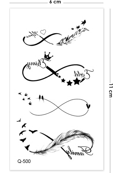 Mini Boy Sonsuzluk Dövmesi Uçan Kuşlar Dövme modelleri