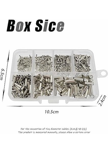 600 Adet Kablo Pabucu Seti, Kablo Pabucu Kutusu, Tek Renkli, Sıkma Pensesi, Kablo Pabucu Çeşitleri (0,5 Mm2 x 100, 0,75 x 100, 1 x 100, 1 x 100, 2,5 x 100, 4 x 50, 6 x 50) modelleri