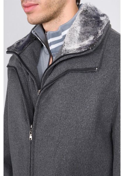 Kagı K26 2512 Füme Erkek Yaka Kurklu Kase Kaban modelleri