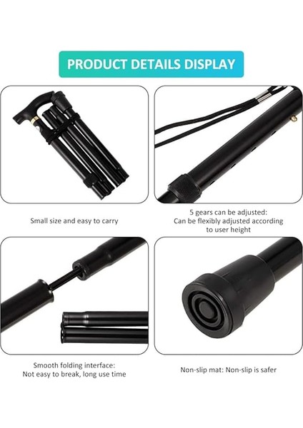 Erkek Bastonu, Katlanabilir Alüminyum Baston, Taşınabilir Baston, Yürüyüş Batonu, Katlanabilir Baston, Alüminyum Alaşım Yürüyüş Batonu, Hafif ve Taşınabilir, Dağcılık, Yürüyüş Için fiyatları