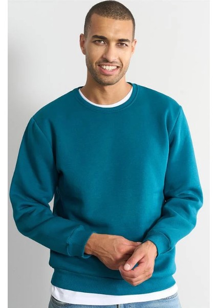 Çetinkaya Mentality 3036 3 Ip Bisiklet Yaka Yeşil Sweatshirt