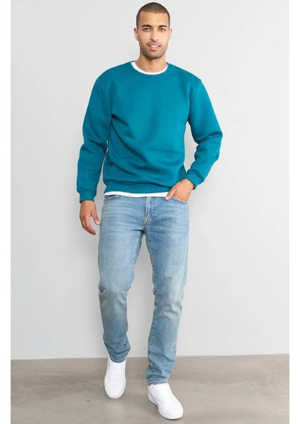 Çetinkaya Mentality 3036 3 Ip Bisiklet Yaka Yeşil Sweatshirt fiyatları