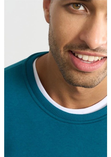 Çetinkaya Mentality 3036 3 Ip Bisiklet Yaka Yeşil Sweatshirt modelleri