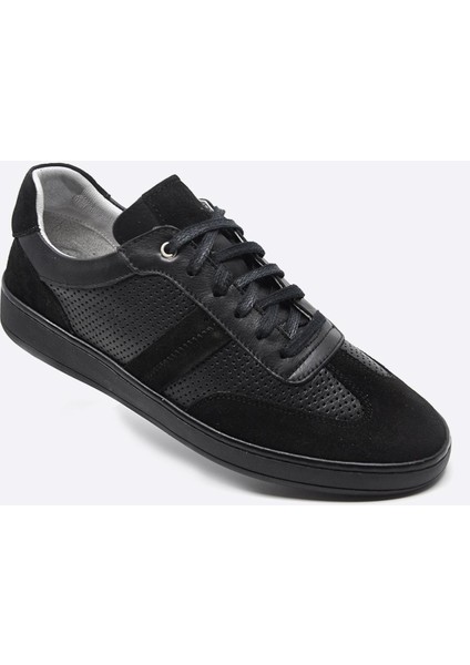 Hakiki Deri Sneaker Erkek Ayakkabı Siyah 9870