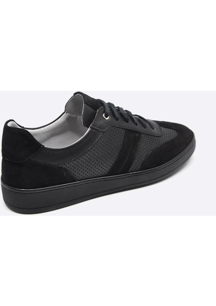 Hakiki Deri Sneaker Erkek Ayakkabı Siyah 9870 indirimleri