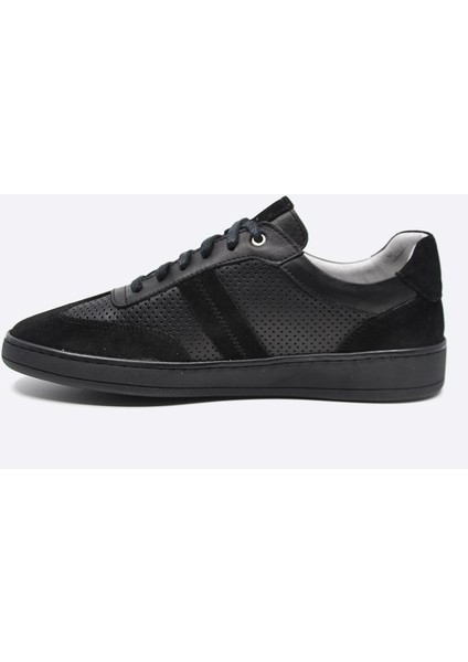 Hakiki Deri Sneaker Erkek Ayakkabı Siyah 9870