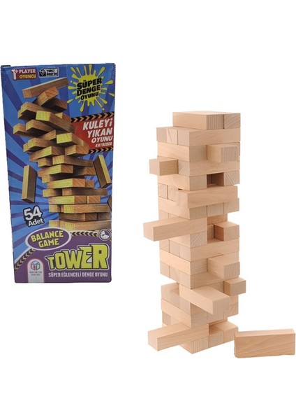 Ahşap Kule Denge Oyunu Jenga %100 Ahşap