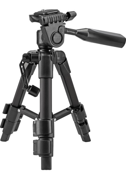 Ayex 3 Yollu Kafa ve Hızlı Değiştirme Plakalı Hafif Kamera Tripodu Yüksekliği Ayarlanabilir ve Kompakt