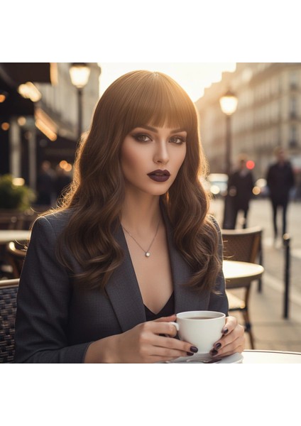 Dalgalı Kısa Perçemli Fiber Sentetik Peruk - Bebek Kumralı