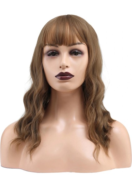 Dalgalı Kısa Perçemli Fiber Sentetik Peruk - Bebek Kumralı fırsatları