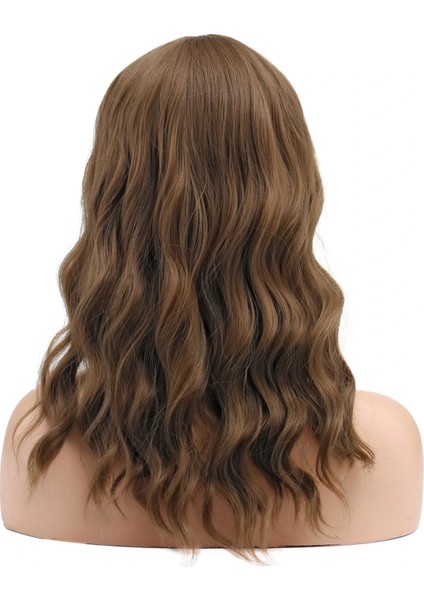 Dalgalı Kısa Perçemli Fiber Sentetik Peruk - Bebek Kumralı indirimleri