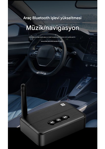 Antenli Bluetooth Adaptör Bluetooth 5.4 Receiver Aux USB Rca Wireless Araç Hoparlör Kulaklık Bluetooth Kiti
