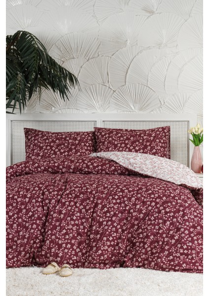 Jasmin Nevresim Takımı Tek Kişilik (160X220 Cm) Bordo