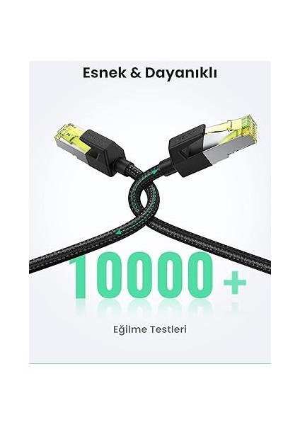 Cat7 Ethernet Kablosu Naylon 10GBPS 600MHZ Yönlendirici, Ps5, Ps4, Xbox One, Switch, Tv Vb. Ile Uyumludur. (1m) indirimleri