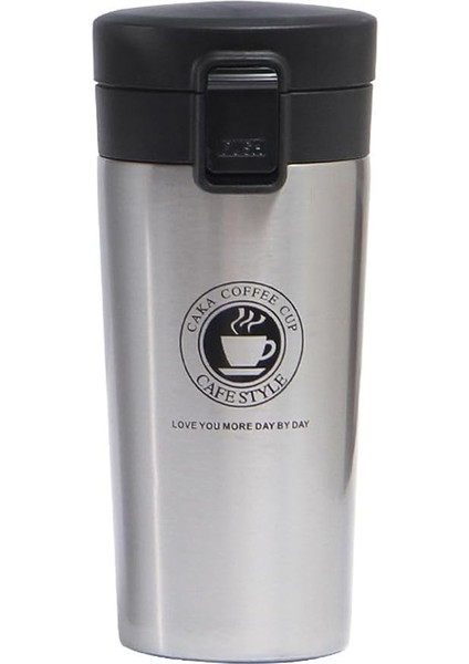 304 L Çelik Gri 500 ml Kahve Termos Mug CIN406GR