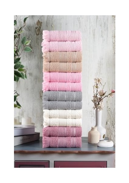 Tekstil Shiny 12&apos;li 50X90 cm El&yüz Havlu Seti Pembe fiyatları