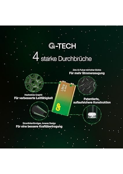 Batteries G-Tech Ultra Alkalin 9V - 6LR61 Boy 9V Pil Tekli Kart fırsatları