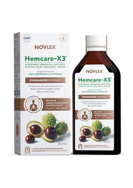 Novlex Hemcare-X3 At Kestanesi, Rutin ve Bitki Ekstreleri 250 ml