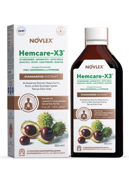 Novlex Hemcare-X3 At Kestanesi, Rutin ve Bitki Ekstreleri 250 ml fiyatları