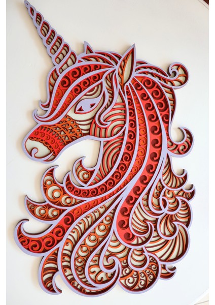 Duvar Dekoru Kız Çocuk Odası Dekorasyonu "Unikorn" Ahşap Duvar Süsü El İşçiliği ile Boyanmış