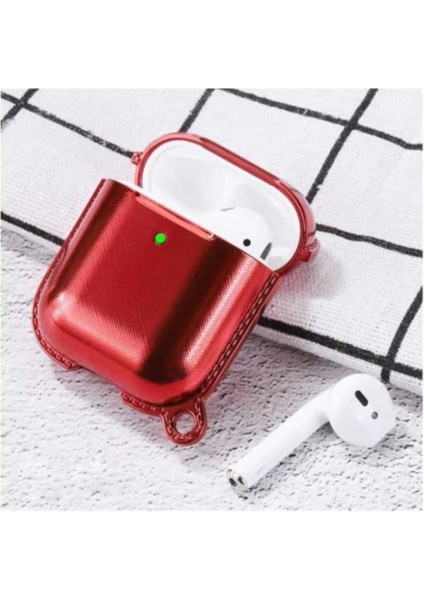 Electroplate Airpods Kılıf, Kırmızı