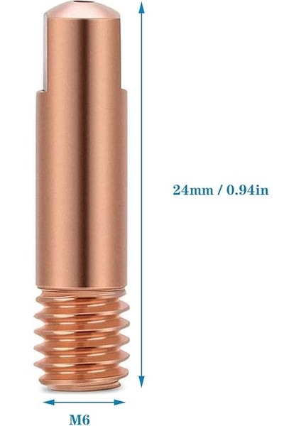 20 Adet MB15 15AK Akım Başlığı Kaynak Temas Ucu 0,6 mm 0,8 mm 1,0 mm 1,2 mm M6X24 mm Bakır Akım Başlığı Temas Uçları 15AK Mıg/mag Kaynak Torçları Için Kaynak Uçları Aksesuar Aşınma Parçaları (1 fiyatları