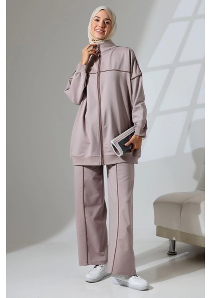 Kadın Gül Kursu Mevsimlik Penye Alt Üst Spor ve Rahat Tesettür Takım fırsatları