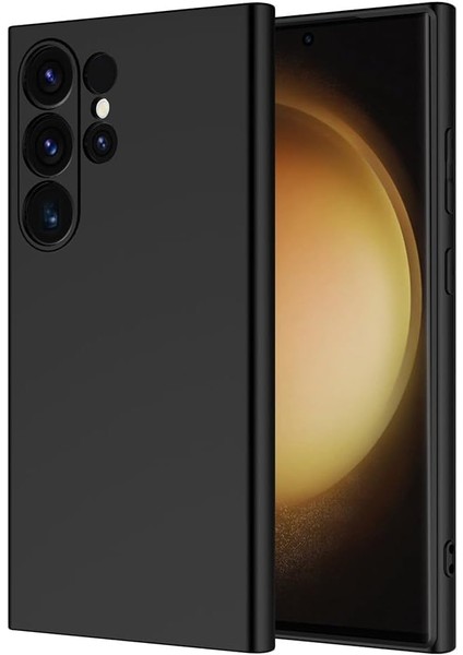 Ggm Aksesuar Galaxy S25 Ultra ile Uyumlu Içi Kadife Kamera Korumalı Lansman Silikon Kılıf Ince Yapılı Tam Koruma Sağlayan Kamera Korumalı Kılıf (Siyah)