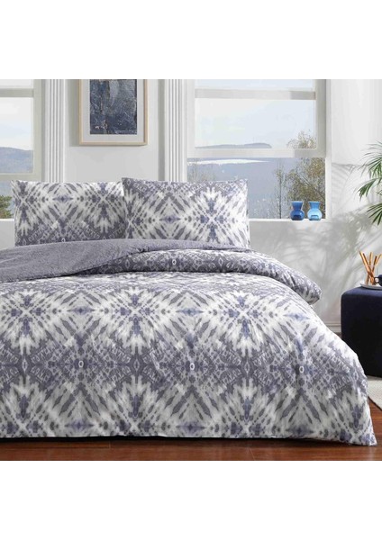 Mavis Ranforce Etnik DESENLI%100 Pamuk Nevresim Takımı, Lacivert, Tek Kişilik