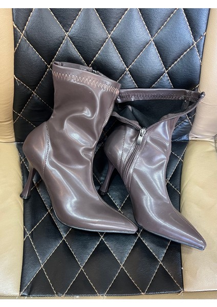 Kadın Marya Streç Cilt Yandan Fermuar Sivri Burun Ince Topuklu Bot fırsatları