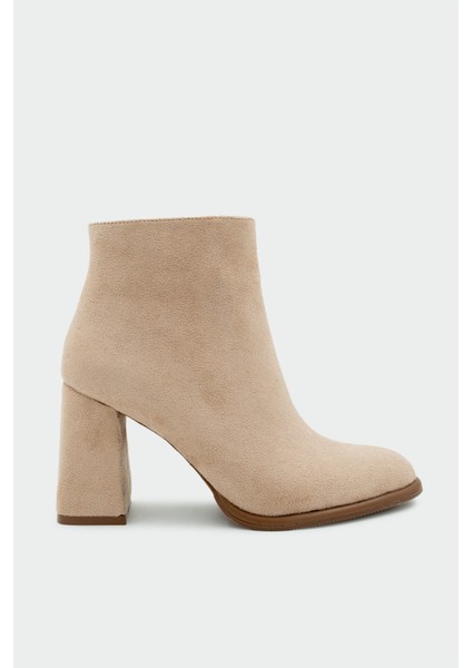 Tobin Bej Süet Fermuarlı Kadın Bot