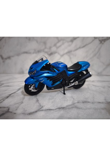 Kawasaki Ninja ZX-14R 1:18 Ölçek Model Motosiklet Hediyelik Mavi