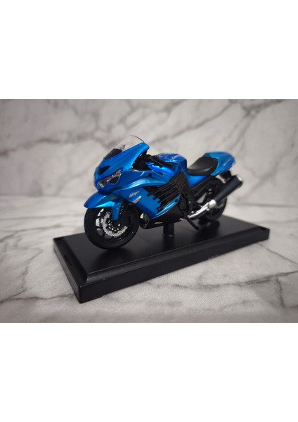 Kawasaki Ninja ZX-14R 1:18 Ölçek Model Motosiklet Hediyelik Mavi