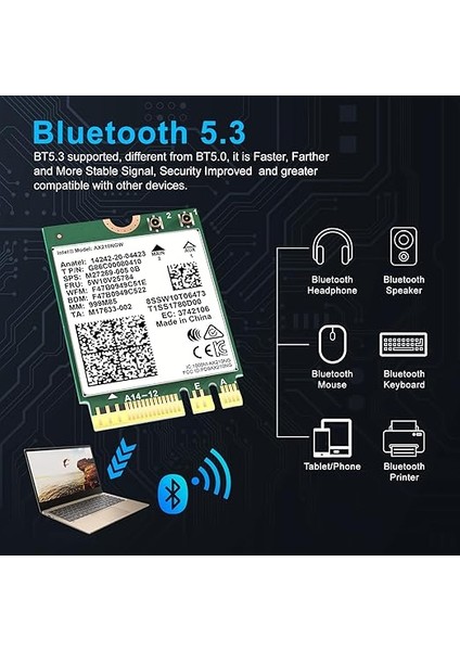 Wifi 6e AX210 Ngw Wifi Kartı Dizüstü Bilgisayar Için Tri-Band 6ghz/ 5ghz/ 2.4ghz 5400MBPS Kablosuz Wifi Ağ Adaptörü, Bluetooth 5.2 Destekler | Mu-Mımo | Windows 10/11 Linux, M.2/ngff fırsatları