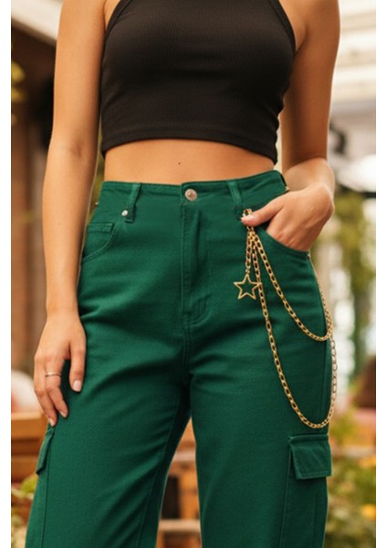 Pınkmark Kadın Gold Çift Zincirli Yıldız Figürlü Pantolon Zinciri Aksesuar PMKM25664 indirimleri