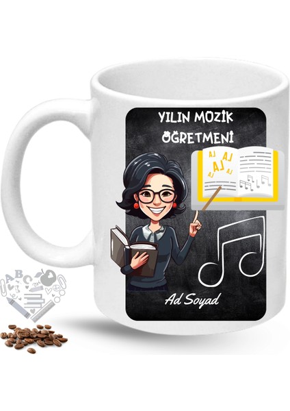 Müzik Öğretmeni Kadın Öğretmenler Günü Hediyesi Isimli Baskılı Porselen Kupa Bardak fiyatları