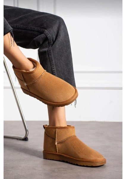 Kadın Mini Süet Içi Tüylü Yüksek Ince Taban Kışlık Bot & Bootie