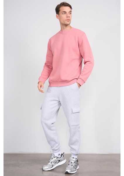 823 Erkek 3 Iplik Kargo Cep Eşofman Alt Grimelanj