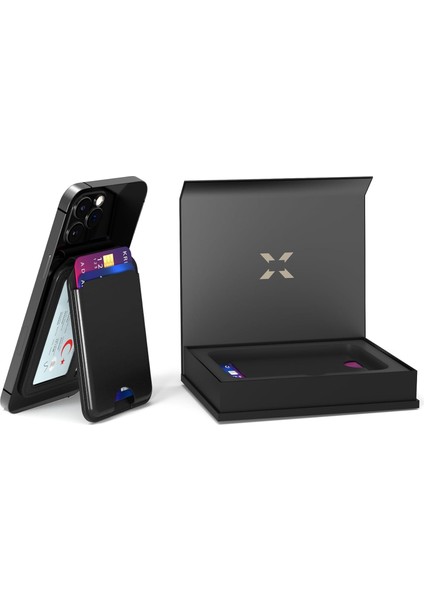 Smart Akıllı Deri Cüzdan Takip Edilebilir Manyetik Kartlık Ekstra Güçlü Mıktanıs ile Tam Kenetlenme ve Sağlam Tutuş Magsafe Uyumlu X6608