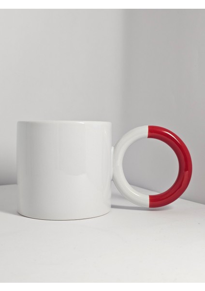 Daire Kulplu Kişiye Özel Tasarım Porselen Kupa | Yelkovan Studio fiyatları