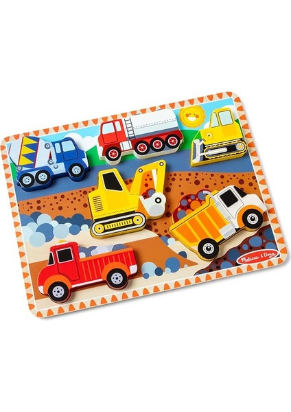 & Doug - Ahşap Tombul Yapboz, Inşaat Araçları (13726)