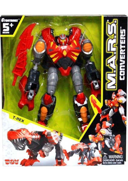 Sun-Hpk-Robot M.a.r.s.dinozora Dönüşen Robot,t-Rex/g.dragon/b.stegosaur
