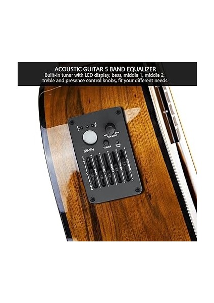 SE5N 5 Band Eq Ekolayzer Pickup Tuner Akustik Gitar, Müzik Enstrümanı Uyum Kiti, 5 Band Ekolayzır, Gitar Ekolayzır fırsatları