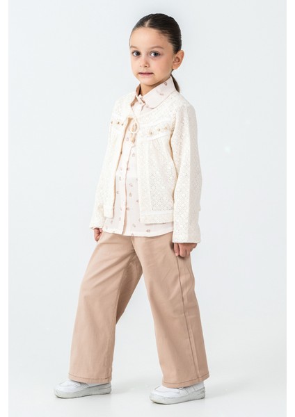 Yakası Bağlamalı Kız Çocuk 3\'lü Takım - 26K 4499